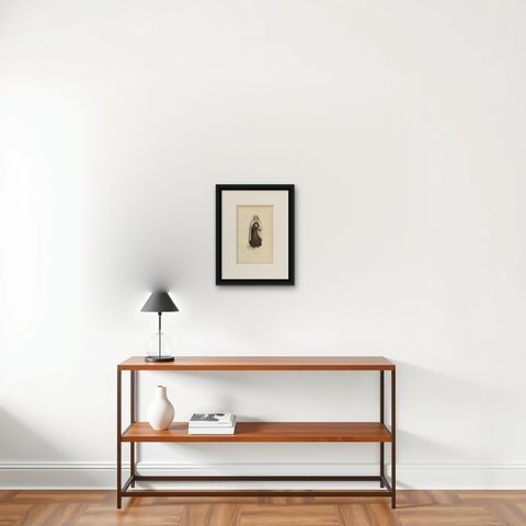 Antique Print of a Carmelite Monk in Choir Dress, 1845, shown framed on a wall, true to size