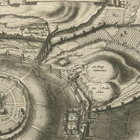 Plan of Ancient Jerusalem, Cornelis de Bruijn’s Engraved City View c.1698, close-up 1