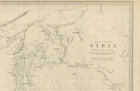 Ancient Syria Map Including Palestine, Jerusalem & Mount Sinai, 1843, close-up 1