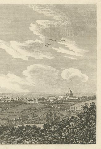 Rome with the Dome of Saint Peter's, Engraving Published by Thomas Kelly, 1816, close-up 2