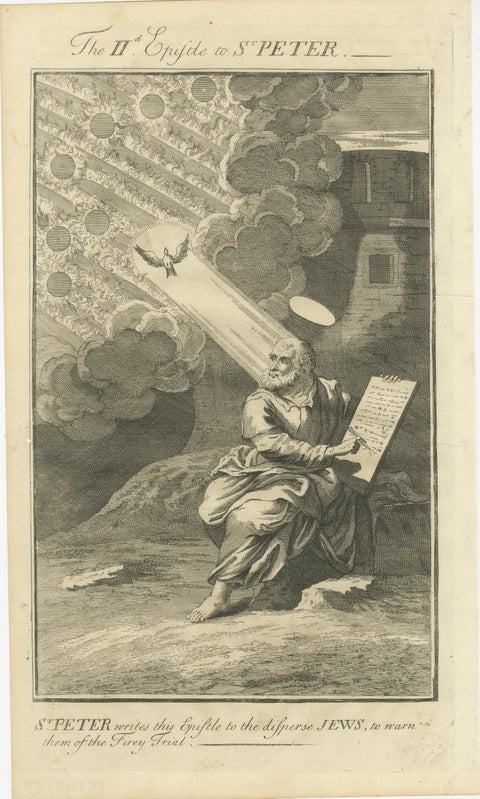 Biblical Engravings, Epistles of Peter and John, Divine Inspiration Scenes 1735, view 3