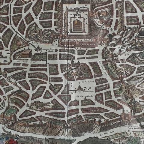 Antique Map of the City of Jerusalem by N. Visscher, 1702, close-up 2