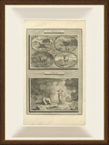 Daniel's Vision of the Ram and Goat and Vision by the Tigris, Mortier circa 1700, shown framed