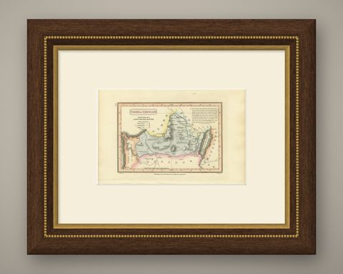 Decorative Antique Map of the Tribe of Zebulun, Wyld, 1823, shown framed