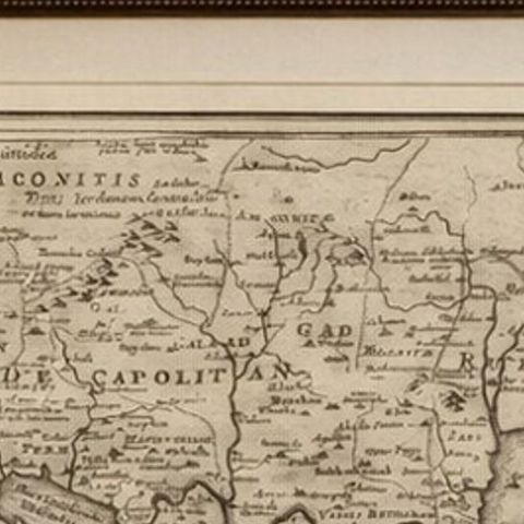 Antique Biblical Holy Land Map, Jerusalem, Palestine & Levant, De Fer 1703, close-up 1