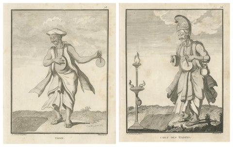 Hindu Temple Musicians, Tadin and Chief of the Tadins, 1806, view 4