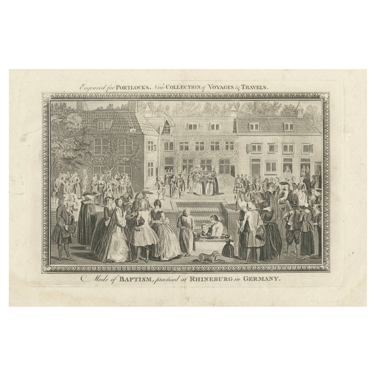 Baptism Ceremony of Rijnsburg Collegiants, Germany, Engraved for Portlock, 1790