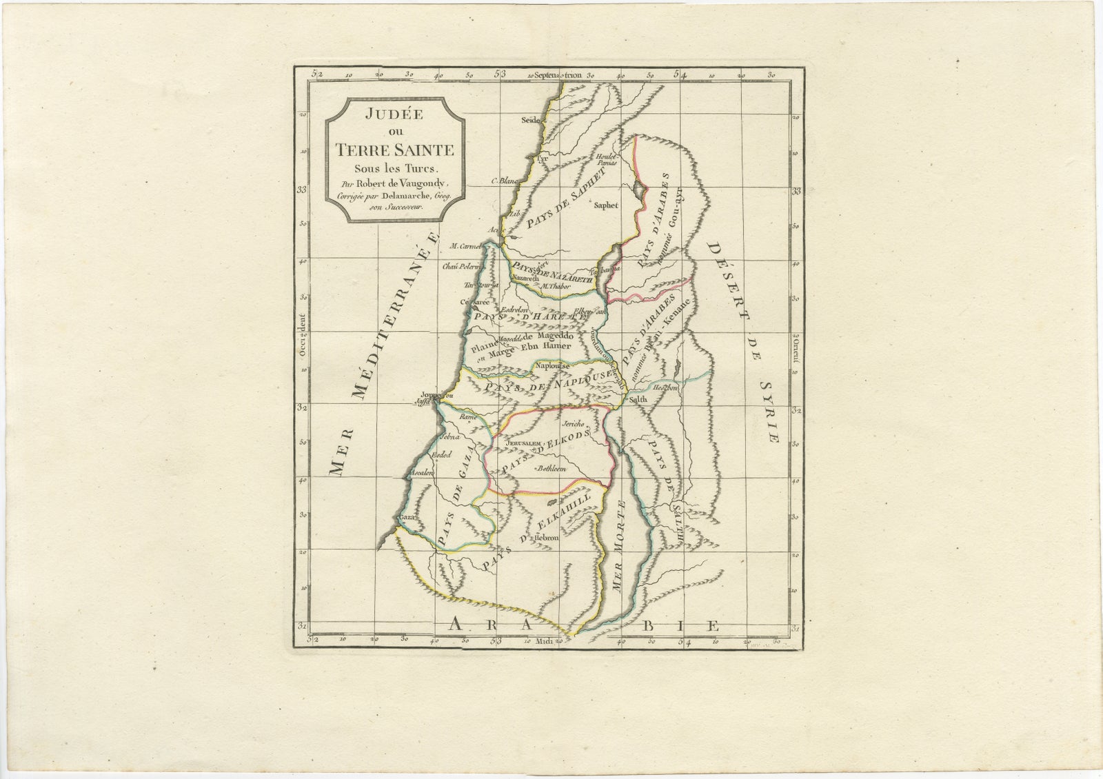 Judee ou Terre Sainte Map of the Holy Land and Jerusalem, c.1806