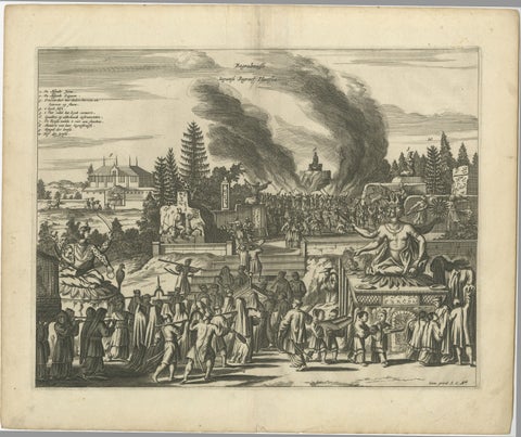 Antique Print of a Japanese Funeral Ceremony, view 2