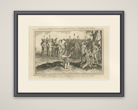 Pre-Battle Rituals: The King of Florida and His Magician, ca.1780, shown framed