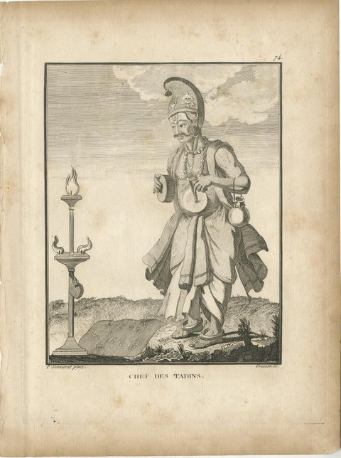 Hindu Temple Musicians, Tadin and Chief of the Tadins, 1806, view 3