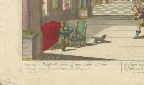 Optical Print of Joseph Tempted by Potiphar’s Wife, 1770, Dramatic Bible Scene, close-up 3