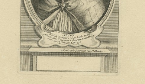 Saint Arno, Bishop of Metz, French Religious Engraving, circa 1670, close-up 4