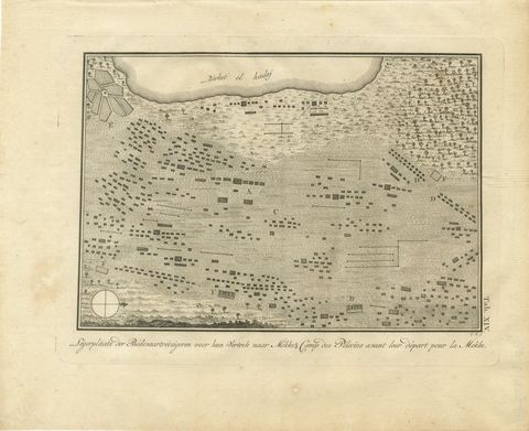 Camp of the Mecca Pilgrims Before Departure, Antique Print, 1776, view 2