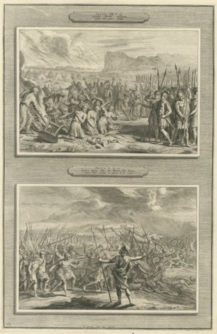 Achan Punished and Joshua Commands the Sun to Stand Still, Mortier circa 1700