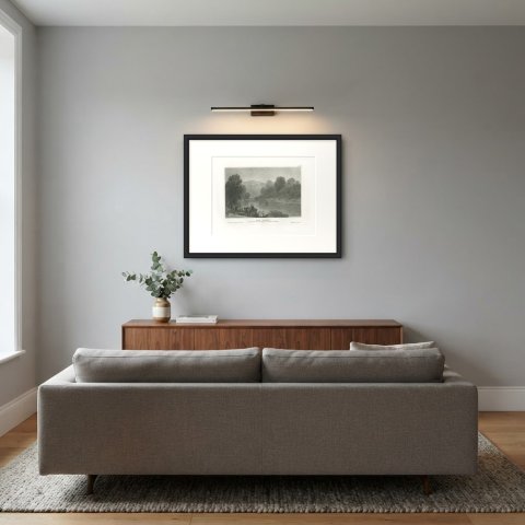 Antique View of the River Jordan, Pilgrims at the Ford, Engraving, circa 1850, shown framed in a room, true to size