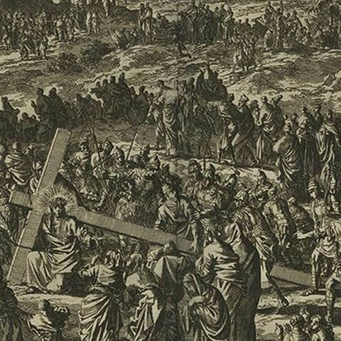 Antique Bible Print Jesus Sentenced to Be Crucified by J. Luyken, 1743, close-up 2