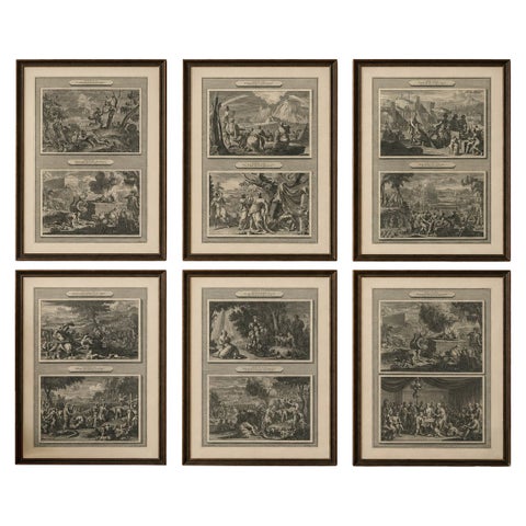 Genesis Narrative Engravings Set, Mortier Amsterdam, Flood to Babel Scenes 1700