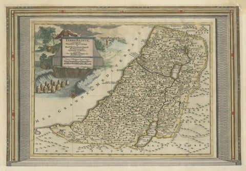 Antique Map of the Holy Land with Picture Frame Border, view 3
