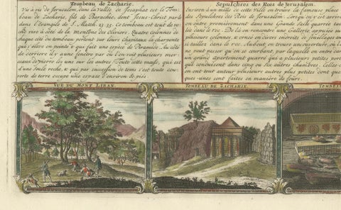 1720 Bird's-Eye View of Jerusalem with Historical Tombs and Key Landmarks, close-up 3