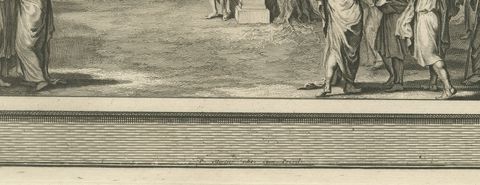 The Altar of Witness and Joshua Renews the Covenant, Mortier Bible circa 1700, close-up 1