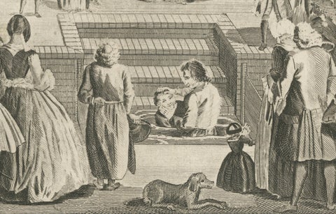 Baptism Ceremony of Rijnsburg Collegiants, Germany, Engraved for Portlock, 1790, close-up 4