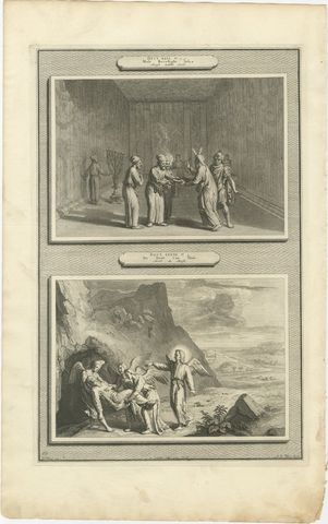 Moses Charges Joshua and the Death of Moses, Mortier Bible circa 1700