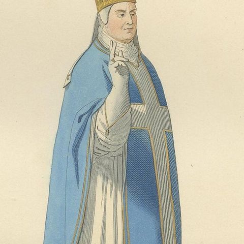 Antique Print of a Sovereign Pope by Bonnard, '1860', close-up 2