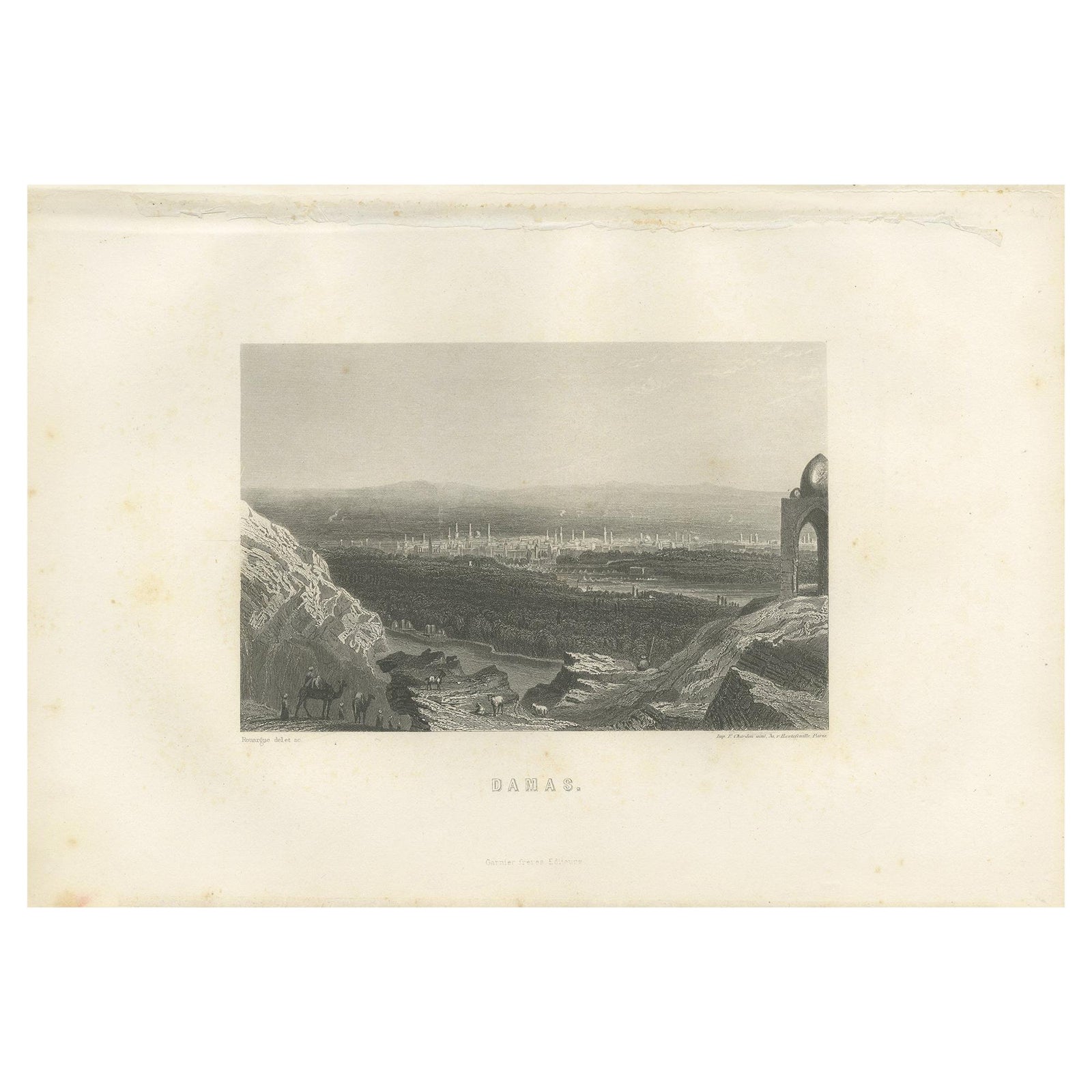 Antique Print of the City of Jerusalem by Grégoire '1883'