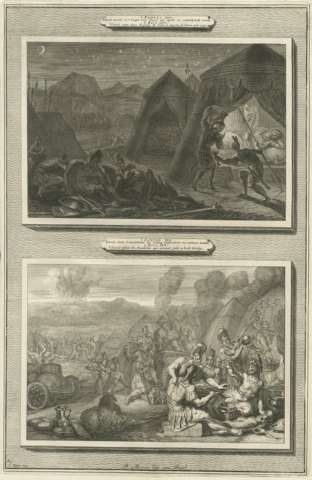 David Takes Saul's Spear and Defeats the Amalekites, Mortier circa 1700