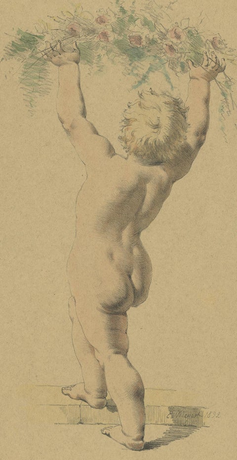 Antique Litho of an Angel by Meyer, 1892, view 2