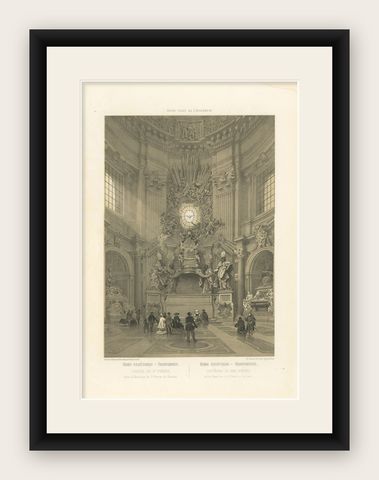 Chair of St Peter, Vatican, Baroque Masterpiece Interior, 1868, shown framed