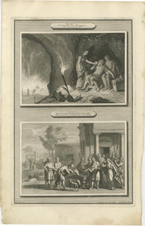 Antique Bible Print Set, Genesis & Exodus Scenes, Mortier c.1700, view 4
