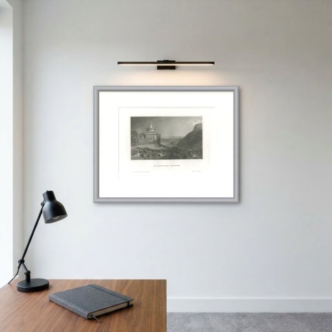Absalom's Pillar, Kidron Valley, Jerusalem, Antique View with Goats, circa 1850, shown framed on a wall, true to size