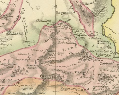 Tribe of Manasseh West of Jordan, Antique Wyld Map, 1823, close-up 2
