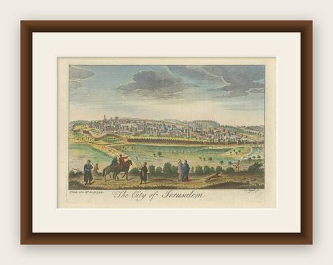 A General View of Jerusalem in the Early Part of the 18th Century" (circa 1752), shown framed