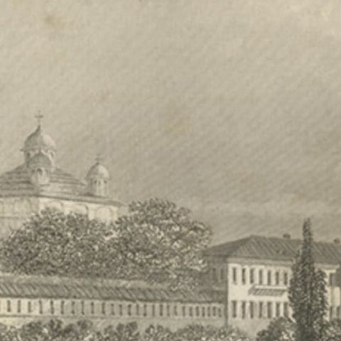 Antique Print of the Ipatievsky Monastery in Russia, 1841, close-up 3
