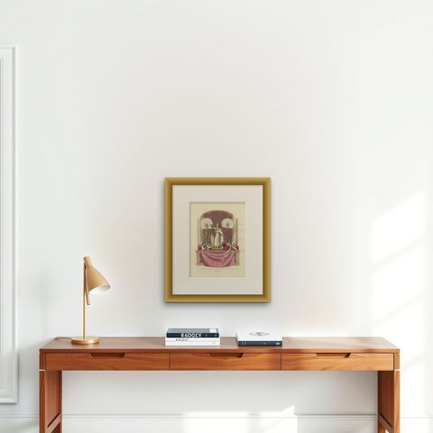 Pope Pius VII Giving His Benediction from St Peter’s Balcony, Engraved in 1819, shown framed on a wall, true to size
