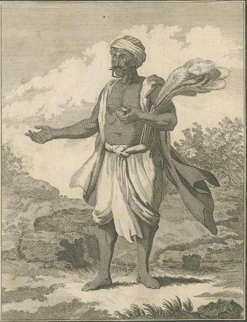 Indian Penitent with Ritual Implements, Engraving after Sonnerat, 1806, close-up 4