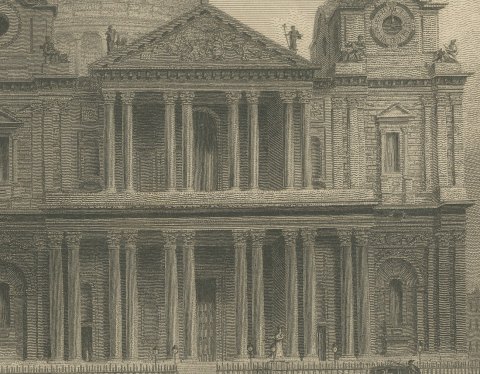 St Paul's Cathedral, the West Front, London, 1804, close-up 1