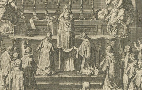 Solemn High Mass Celebration, Bernard Picart, 1725, Engraving, close-up 4