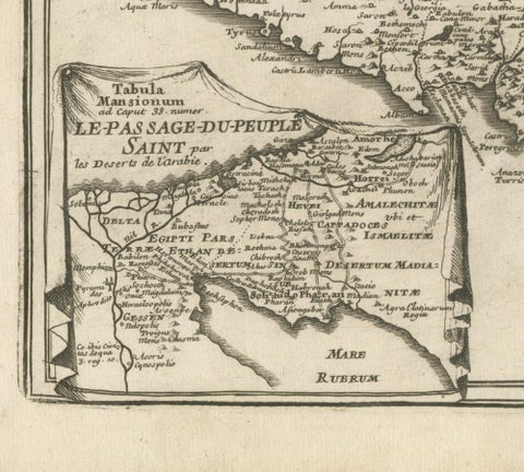 Antique Biblical Holy Land Map, Jerusalem, Palestine & Levant, De Fer 1703, view 6