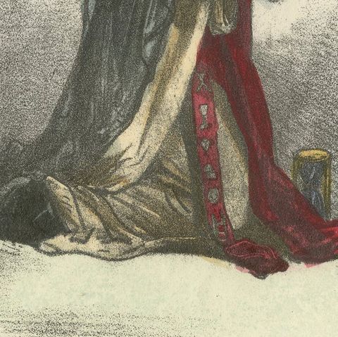 Eternal Devotion in Prayer: Handcolored Religious Adorer Print, Plate 77, 1862, close-up 2