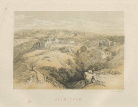 19th-Century Chromolithograph of Bethlehem, Biblical Landscape of 1862, close-up 4