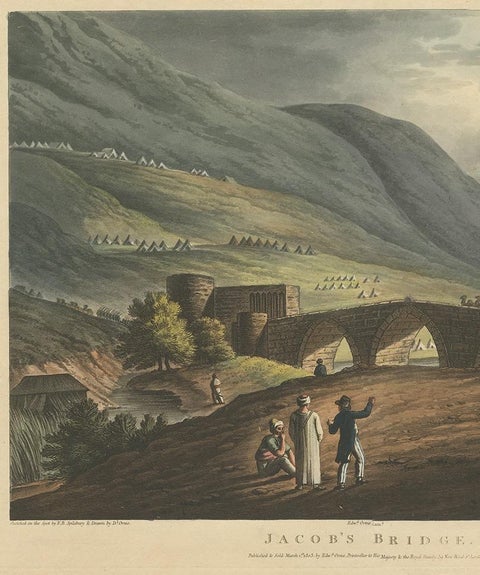 Jacob’s Bridge, Aquatint View of Syria & Holy Land by Spilsbury, 1803, view 3