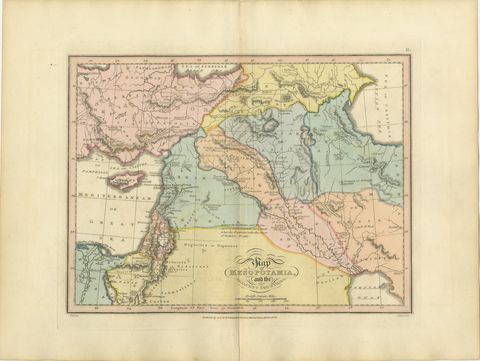 Antique Scripture Map of Mesopotamia and the Adjacent Countries, 1823, view 2