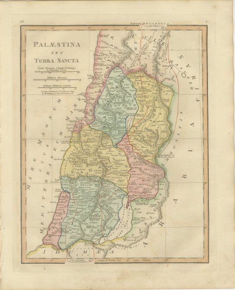 Holy Land Map, Palestina seu Terra Sancta, Biblical Geography, Wilkinson 1819