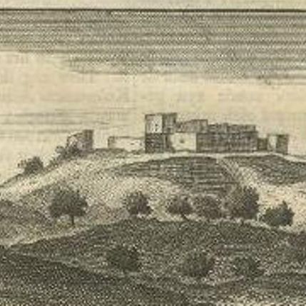 Antique Print of a Ruin Near Jerusalem by De Bruyn, 1698, close-up 1