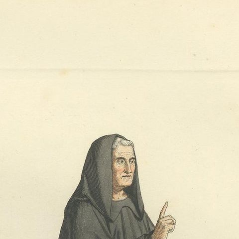 Antique Print of a Benedictine Monk by Bonnard, '1860', close-up 1