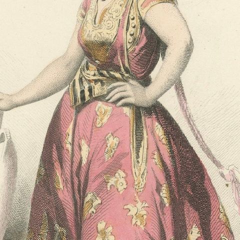 Jewish Girl Print Algiers Algeria 1853 by Compte-Calix, Hand-Colored Lithograph, close-up 5